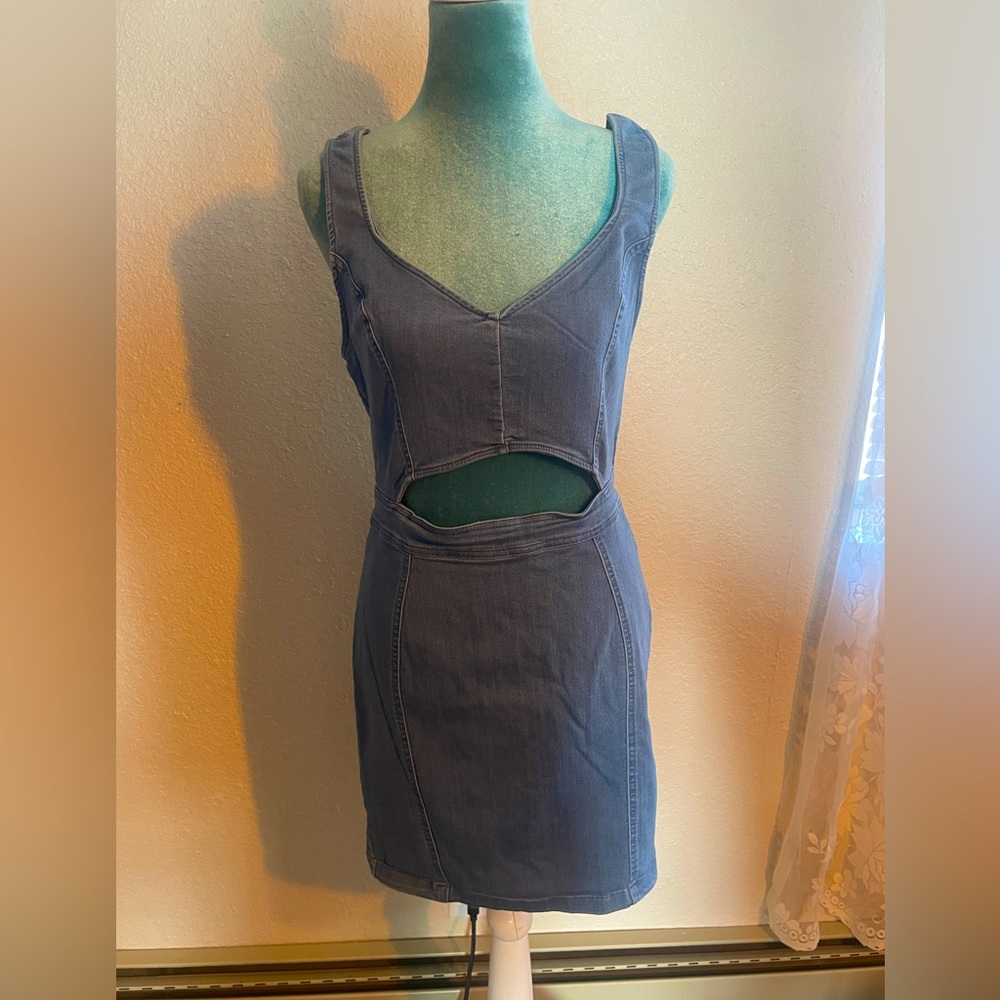Iris: Blue Denim mini dress